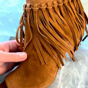 Fringe Polo Suede Booties